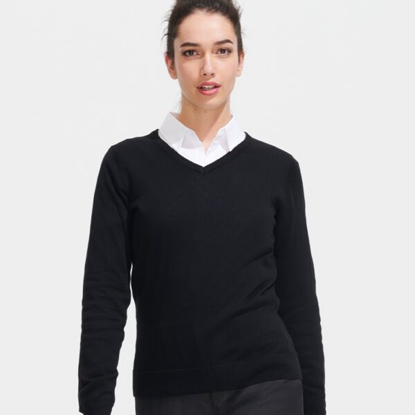 SOL'S Ladies Galaxy Cotton Acrylic V Neck Sweater Thumbnail