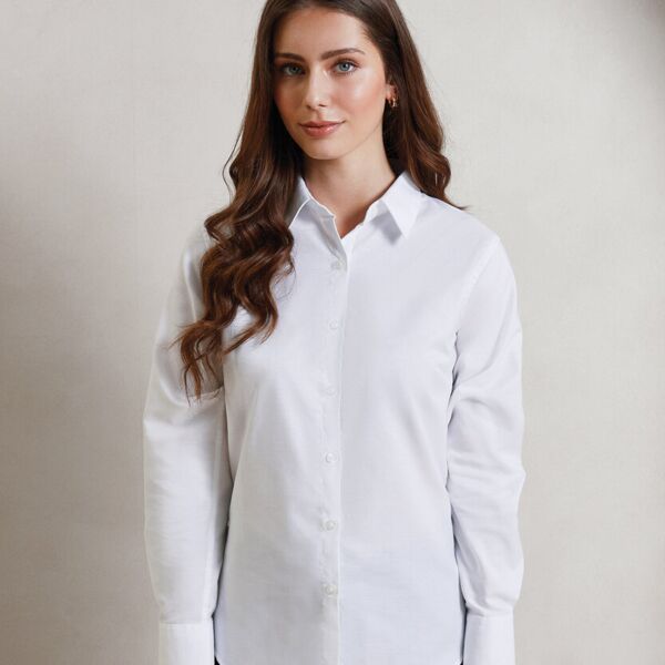 LADIES signature Oxford long sleeve shirt. Thumbnail